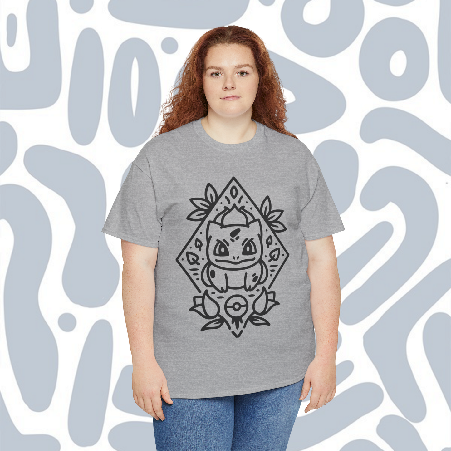 Minimalist Bulbasaur T-Shirt, Funny Anime Unisex tee