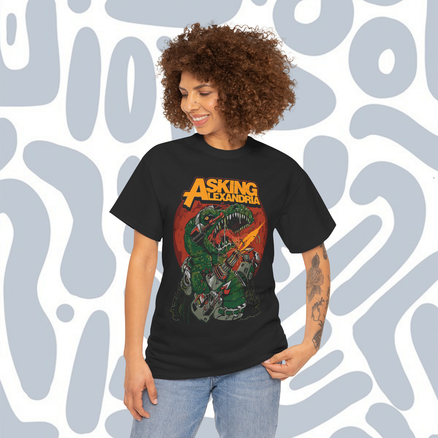 ASKING ALEXANDRIA Dino T-Shirt, Metal Unisex tee