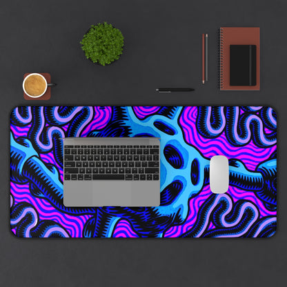 Modern psychedelic Desk Mat, Neon Gaming keyboard mat, large mousepad, XXL Desk Pad