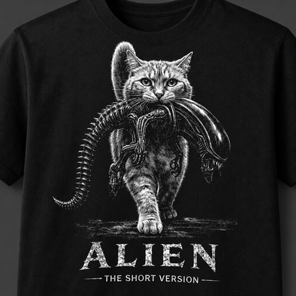 T-Shirt with a Cat from the Movie Alien: The Short Version