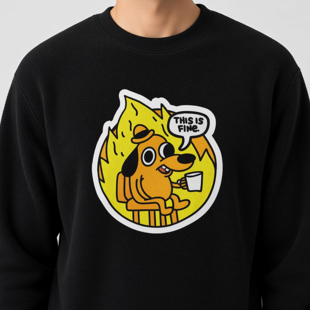 This is fine sweatshirt, funny sweatshirt, graphic shirts, unisex tshirt, printed sweatshirt
