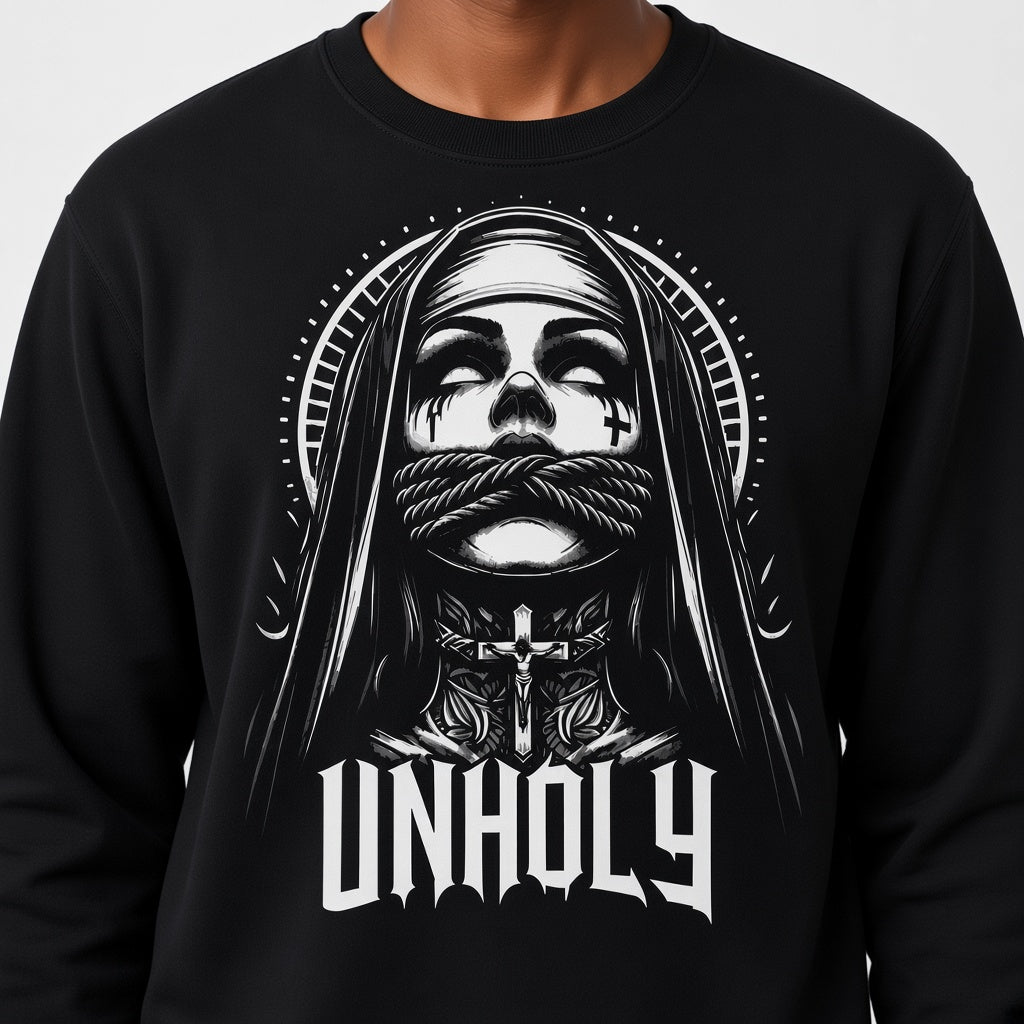 Unholy Nun Gothic Grunge Rock Sweatshirt