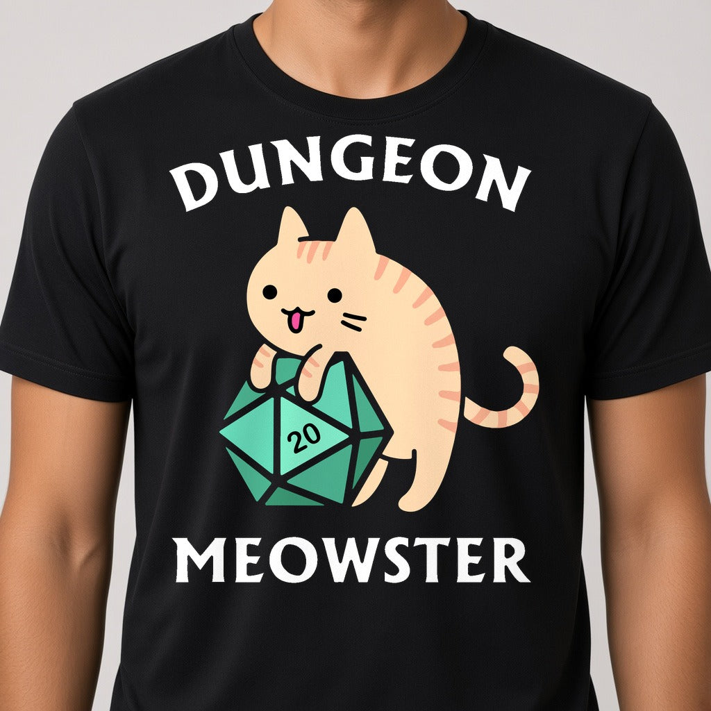 Dungeon Meowster Cat T-Shirt for D&D Players