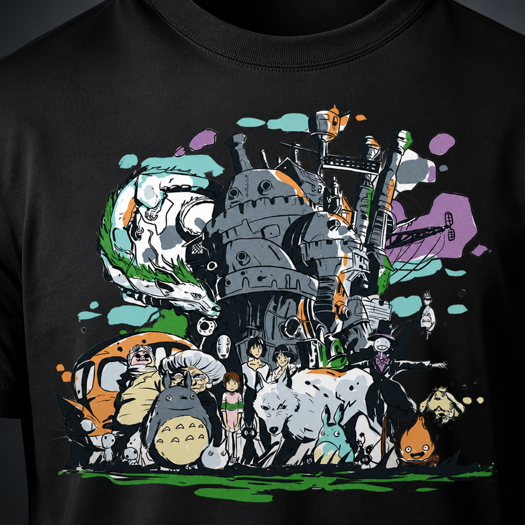 Forest Spirits Castle Collage T-Shirt