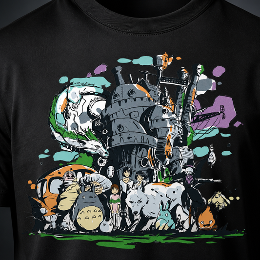 Forest Spirits Castle Collage T-Shirt