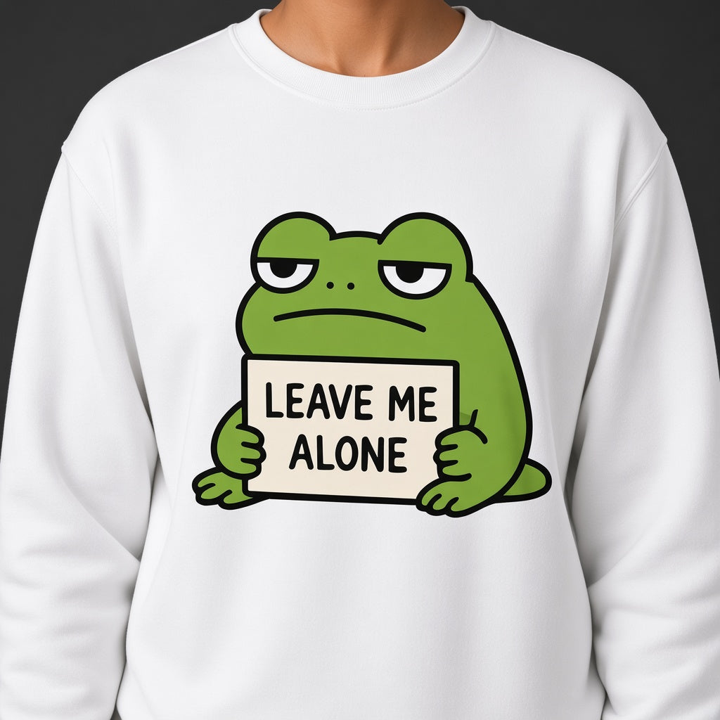 Leave Me Alone Funny Frog Sweatshirt