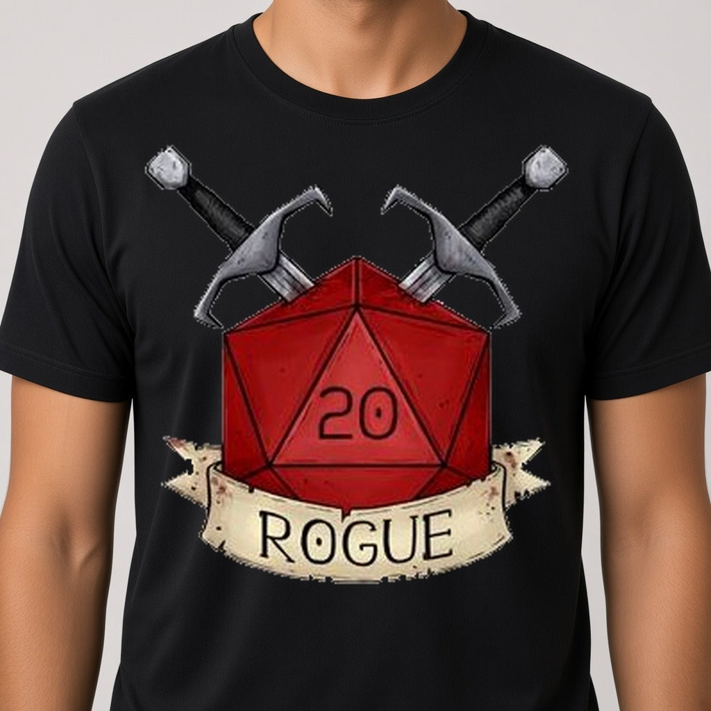 Rogue Class Dice T-Shirt for D&D Players