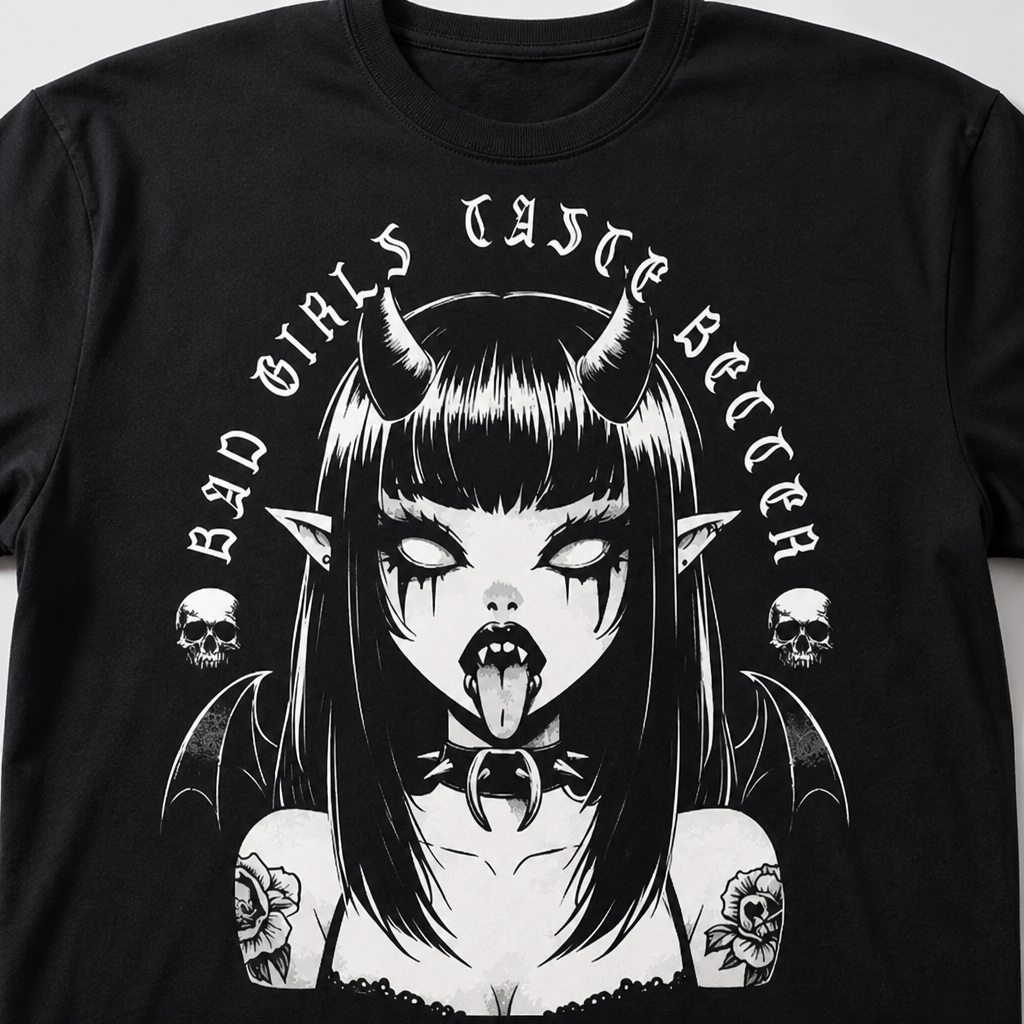 Bad Girls Taste Better Gothic Style T-Shirt