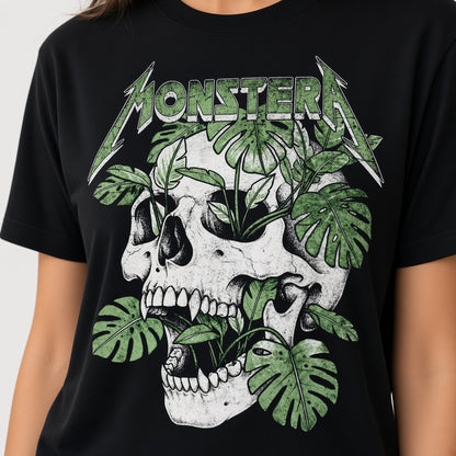 Monstera Funny Skull Plant T-Shirt