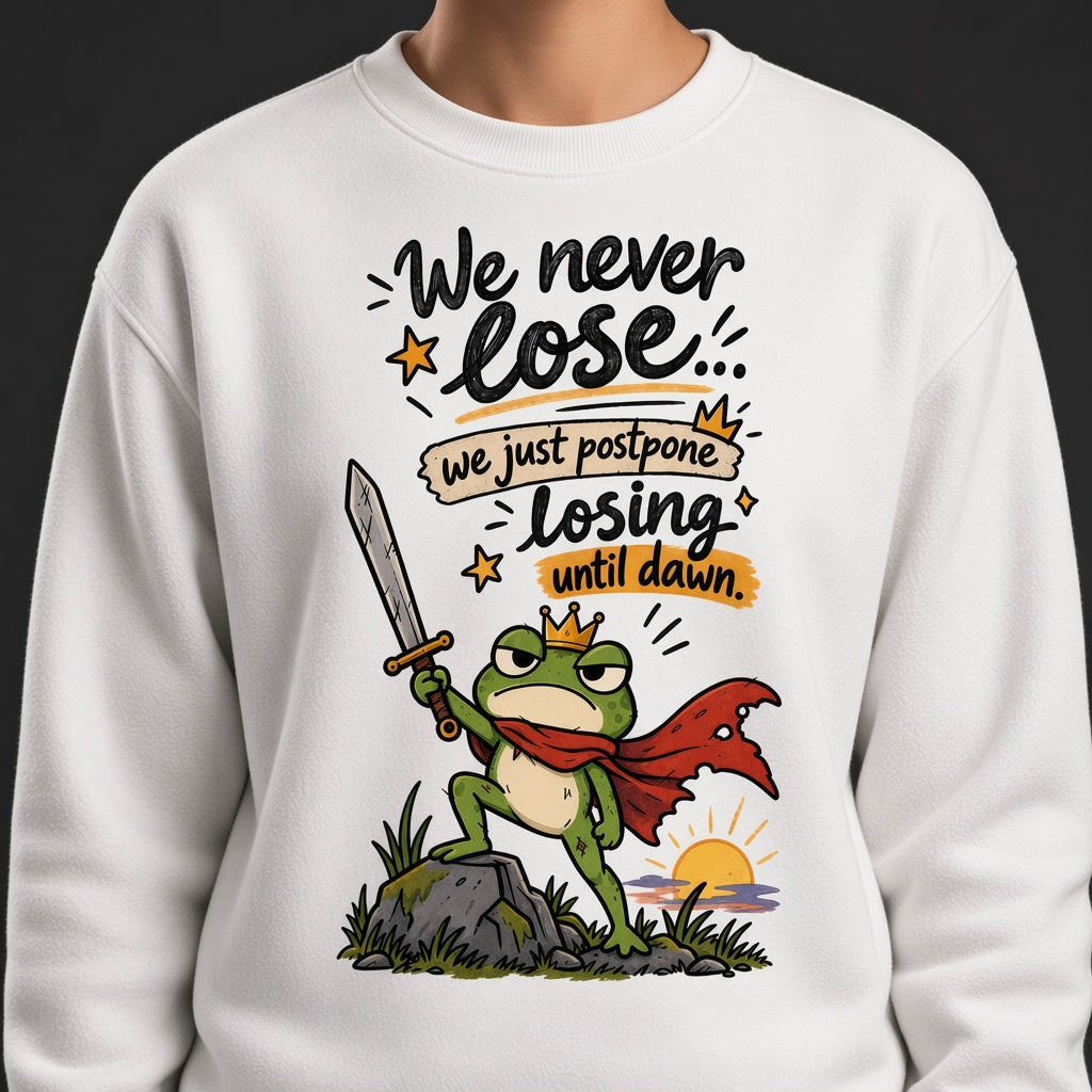 We Never Lose Until Dawn Funny Frog Sweatshirt
