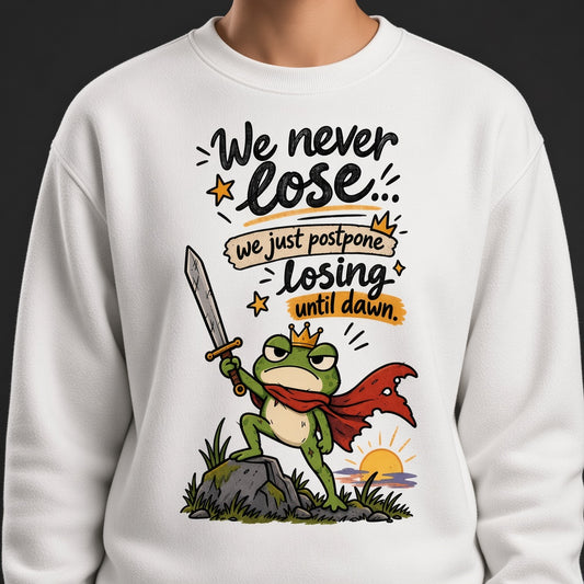 We Never Lose Until Dawn Funny Frog Sweatshirt