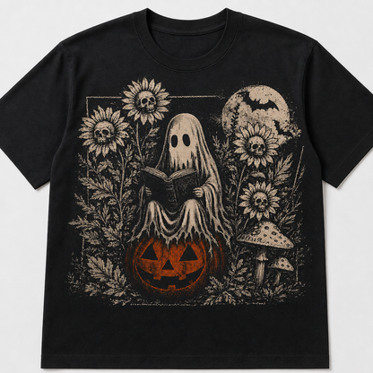 Reading Ghost Spooky Book Lover T-Shirt