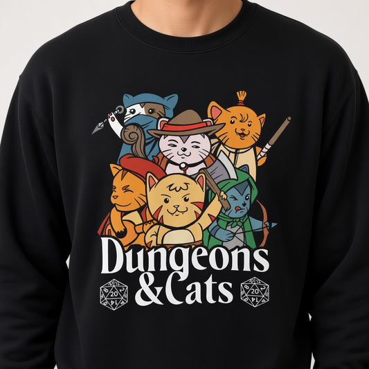 Dungeons and cats Sweatshirt, Unisex sweatshirt