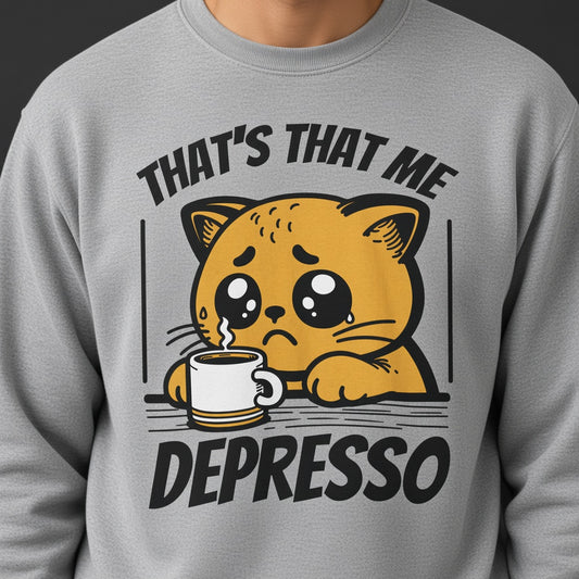 Sad cat coffee Sweatshirt, Funny Unisex sweatshirt