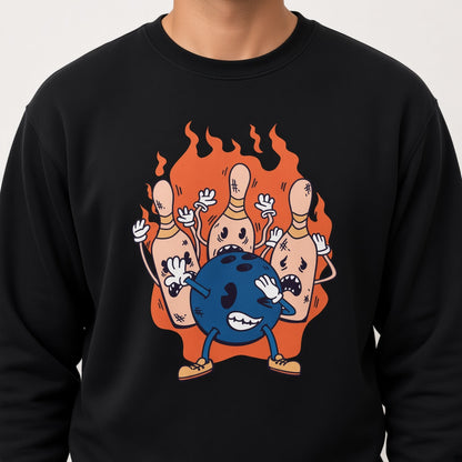 Bowling ball and pins dabbing sweatshirt, funny graphic tshirts, unisex tshirt, printed sweatshirt