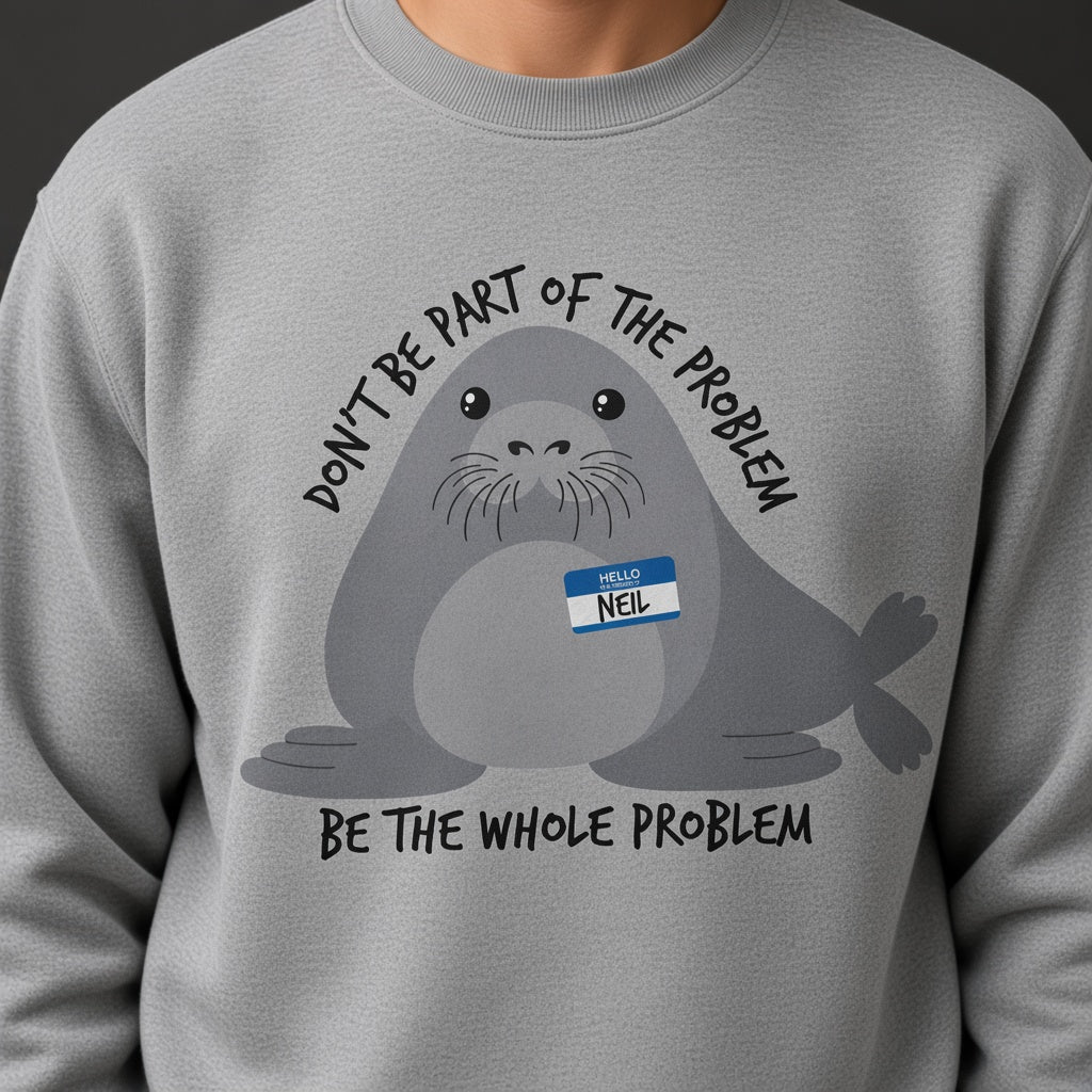 Neil Image Seal Funny Sweatshirt Don't Be Part Of The Problem Be The Whole Problem Sweatshirt