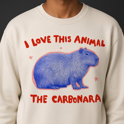I Love This Animal The Carbonara Capybara Meme Funny Sweatshirt