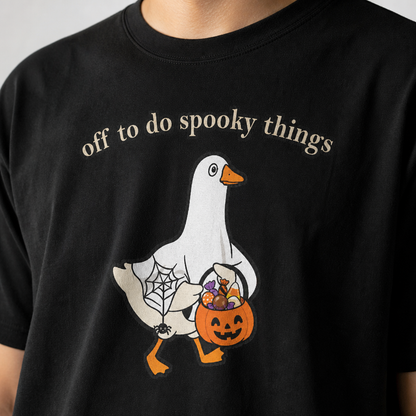 Off to Do Spooky Things Goose T-Shirt, Funny Halloween