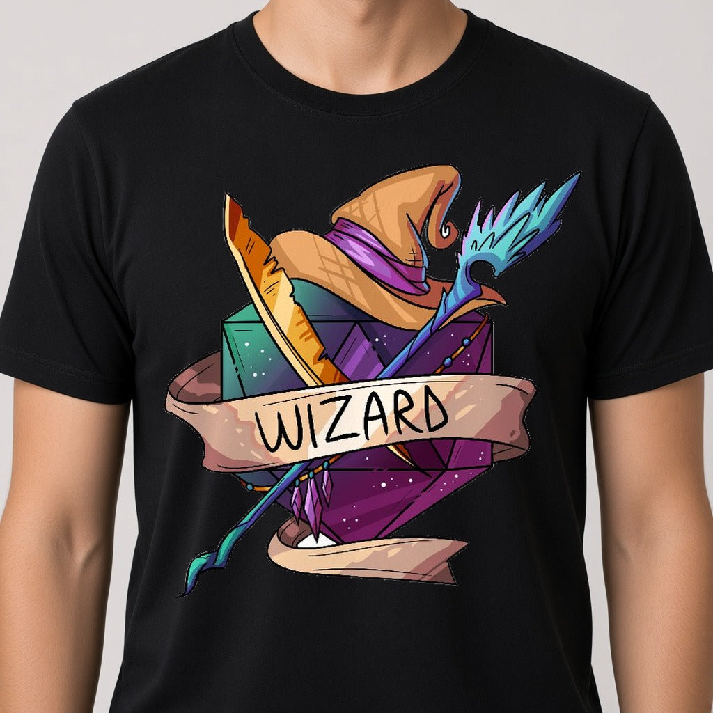 Wizard Hat and Wand T-Shirt for D&D Players