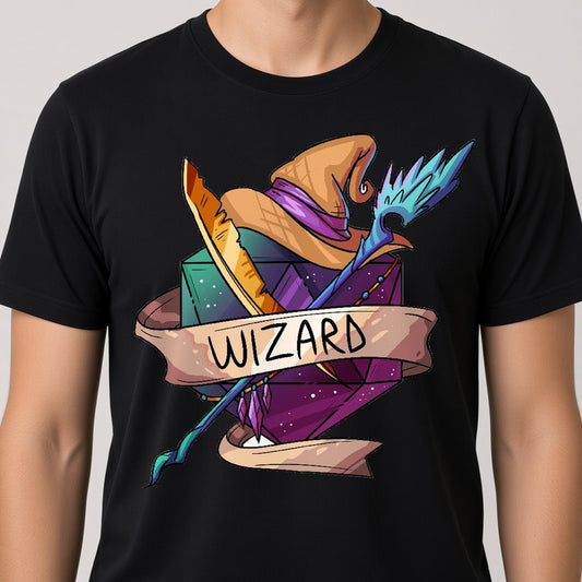 Wizard Hat and Wand T-Shirt for D&D Players