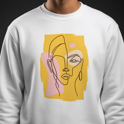 Yellow face sweatshirt, funny sweatshirt, graphic shirts, unisex tshirt, printed sweatshirt