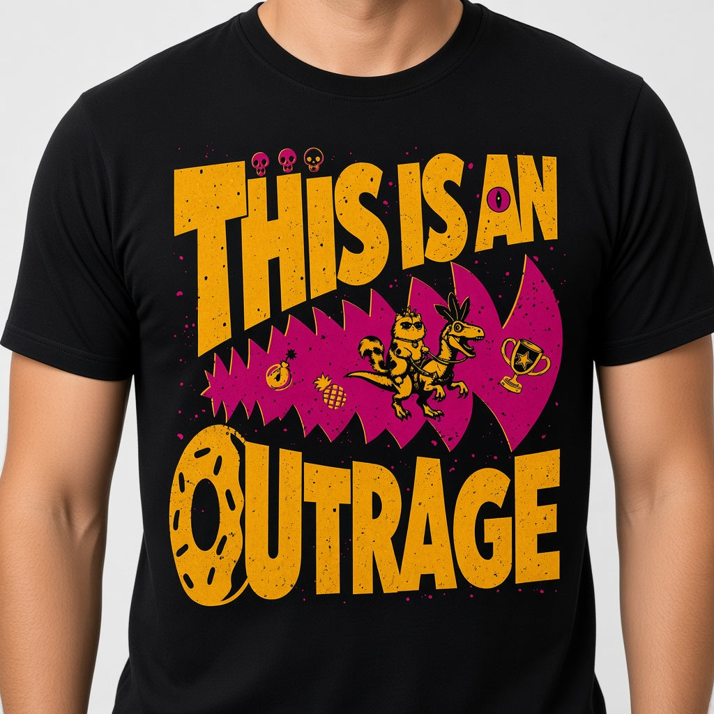 This Is An Outrage Funny Fantasy T-Shirt for Gamers