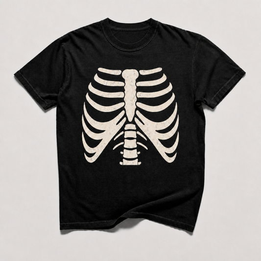 Skeleton Ribcage Scary Halloween Horror Bones T-Shirt