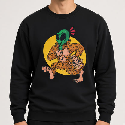 Bigfoot UFO sweatshirt, funny sweatshirt, graphic shirts, unisex tshirt, printed sweatshirt
