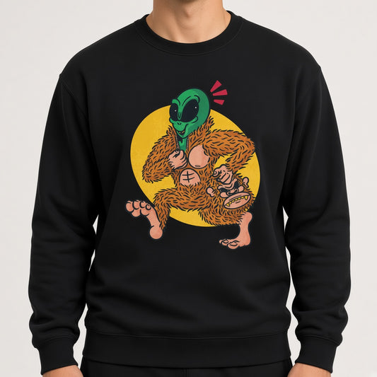 Bigfoot UFO sweatshirt, funny sweatshirt, graphic shirts, unisex tshirt, printed sweatshirt