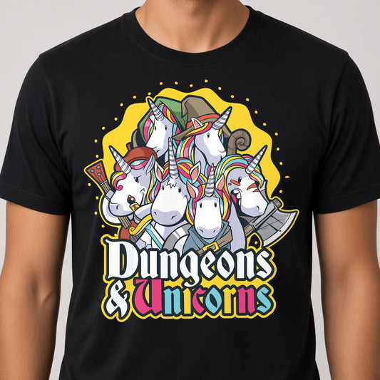Dungeons and Unicorns Funny T-Shirt