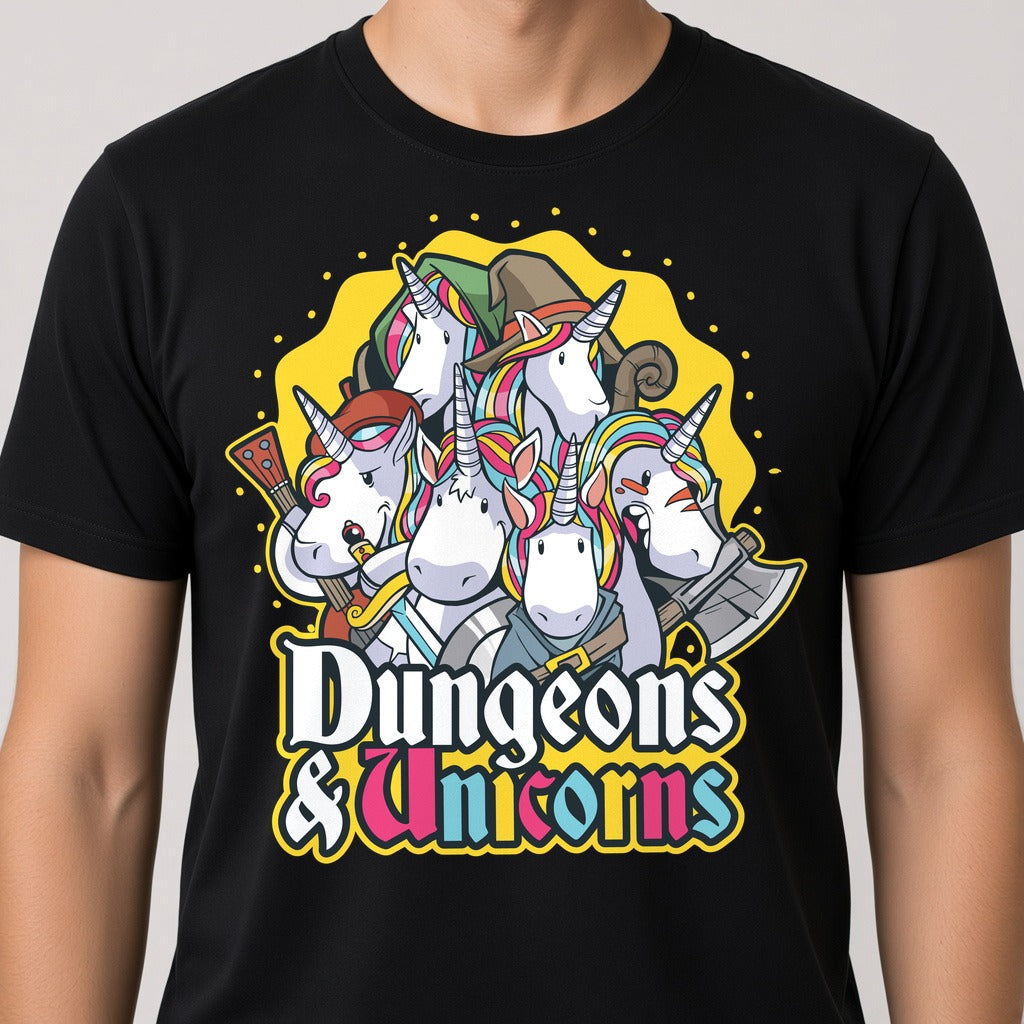 Dungeons and Unicorns Funny T-Shirt