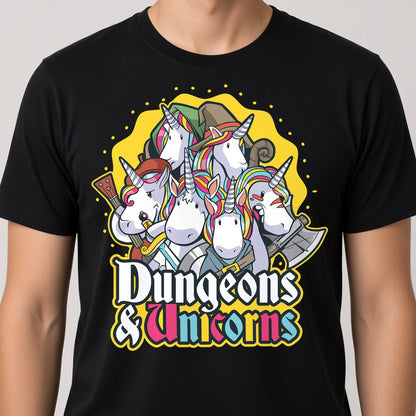 Dungeons and Unicorns Funny T-Shirt