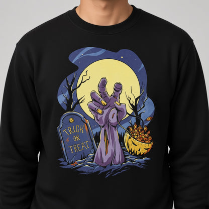 Trick or treat sweatshirt, funny sweatshirt, graphic shirts, unisex tshirt, printed sweatshirt