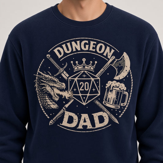 Dungeon Dad Funny D&D D20 Sweatshirt
