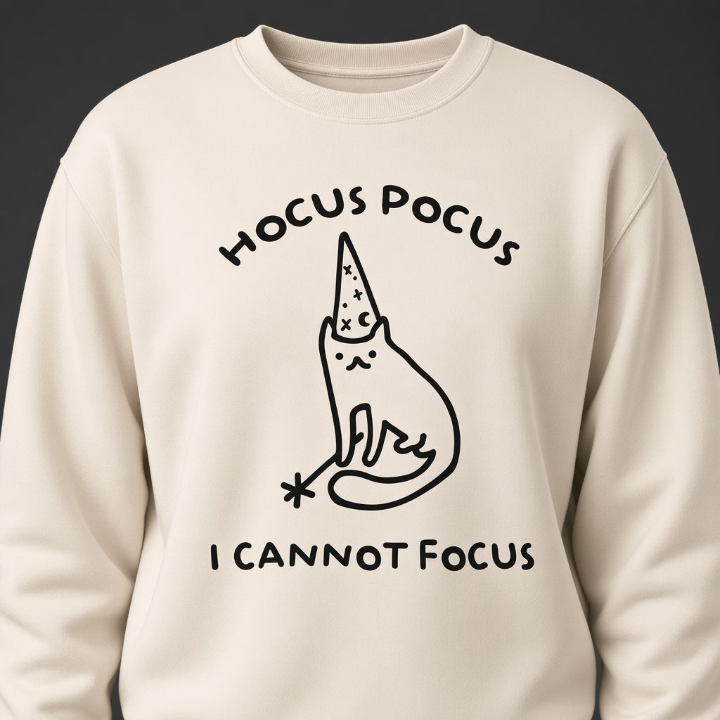 Hocus Pocus I Cannot Focus Funny Cat Sweatshirt