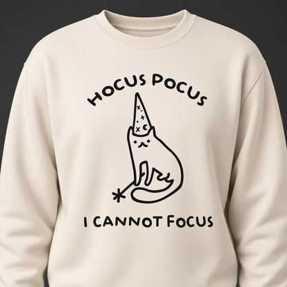 Hocus Pocus I Cannot Focus Funny Cat Sweatshirt