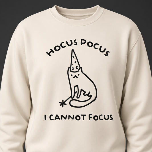 Hocus Pocus I Cannot Focus Funny Cat Sweatshirt