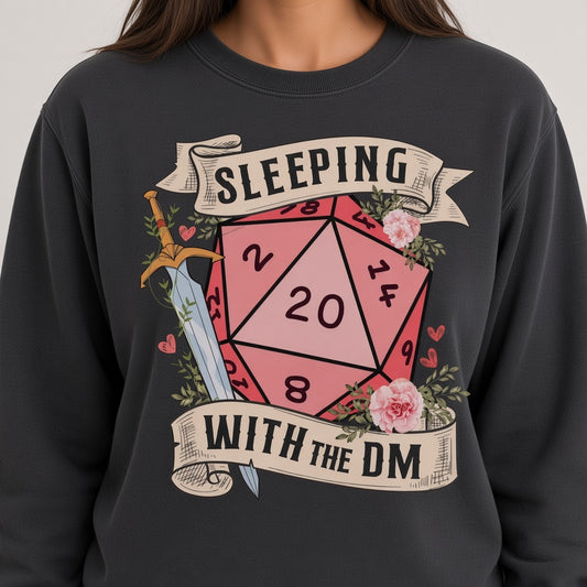 Sleeping With the DM Funny D&D D20 Sweatshirt