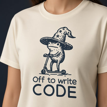Funny Frog T-Shirt for Programmers, Off to Write Code