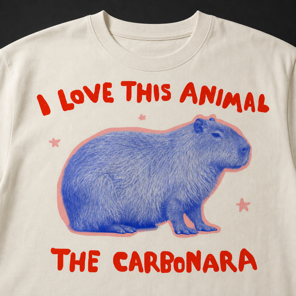 I Love This Animal The Carbonara Capybara Meme Funny T-Shirt