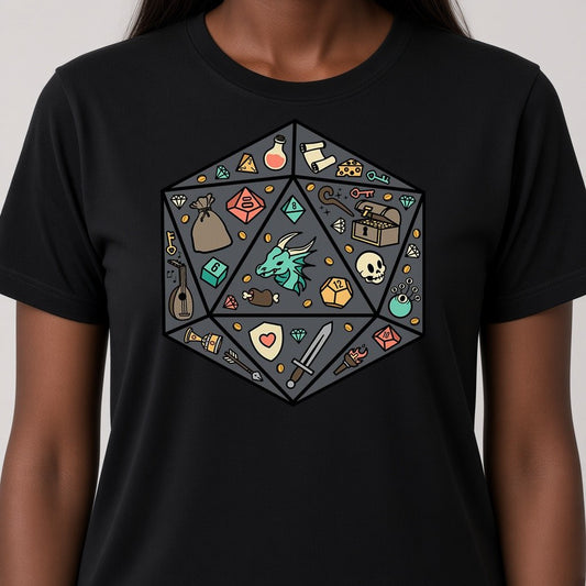Loot and Dice T-Shirt for D&D Players