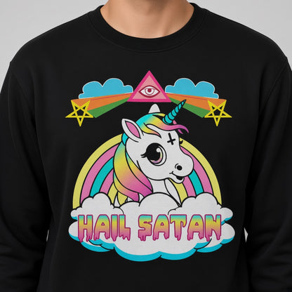 Hail Satan Rainbow Unicorn Sweatshirt