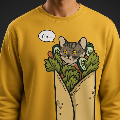Cat kebab sweatshirt, funny sweatshirt, 3d graphic shirts, all over print (AOP)