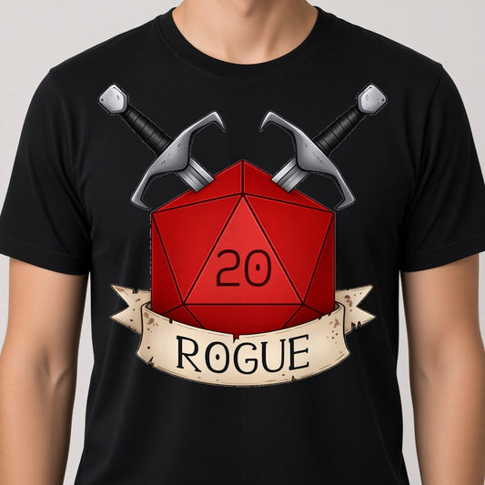 Rogue Class Dice T-Shirt for D&D Players