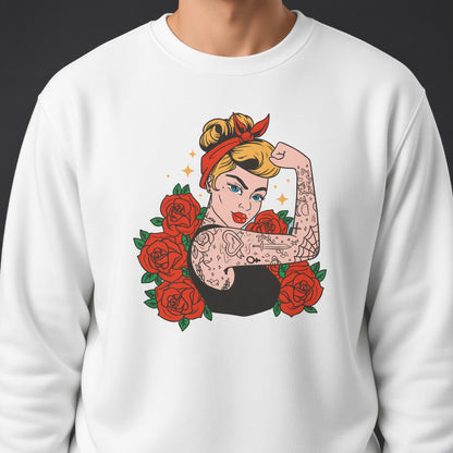 Girl with roses sweatshirt, funny sweatshirt, graphic shirts, unisex tshirt, printed sweatshirt