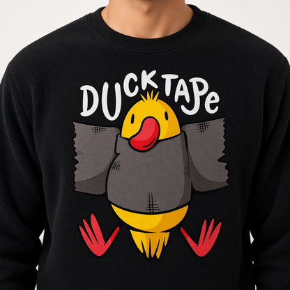 Sweatshirt with a Funny Duck Tape Print