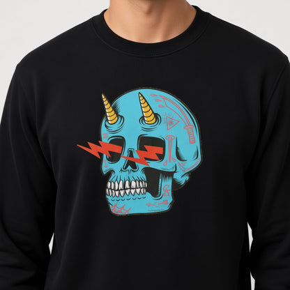 Blue skull sweatshirt, funny sweatshirt, graphic shirts, unisex tshirt, printed sweatshirt