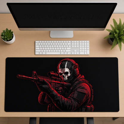 Red Skull Mask Tactical Soldier Desk Mat