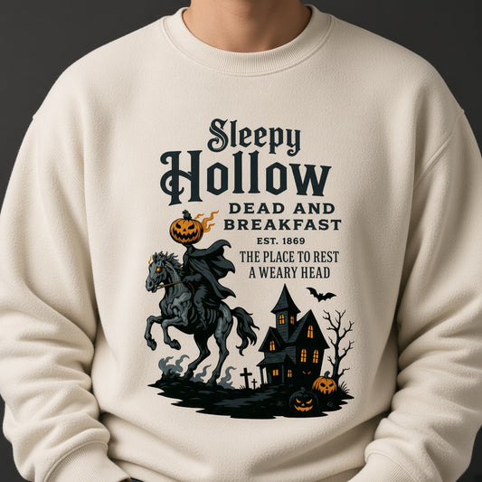 Sleepy Hollow Halloween Dead and Breakfast Headless Horseman Sweatshirt