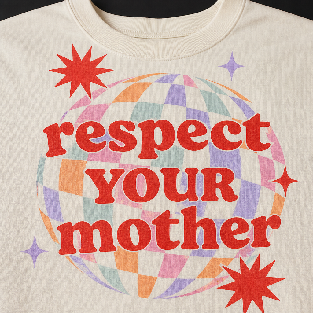 Respect Your Mother Disco Ball Retro Funny Mom Gift T-Shirt
